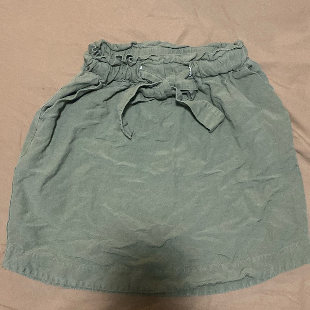 A New Day Paper Bag Linen Mini Skirt